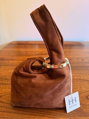 Haute Hippie Cognac Suede Wrist Bangle and Shoulder Bag